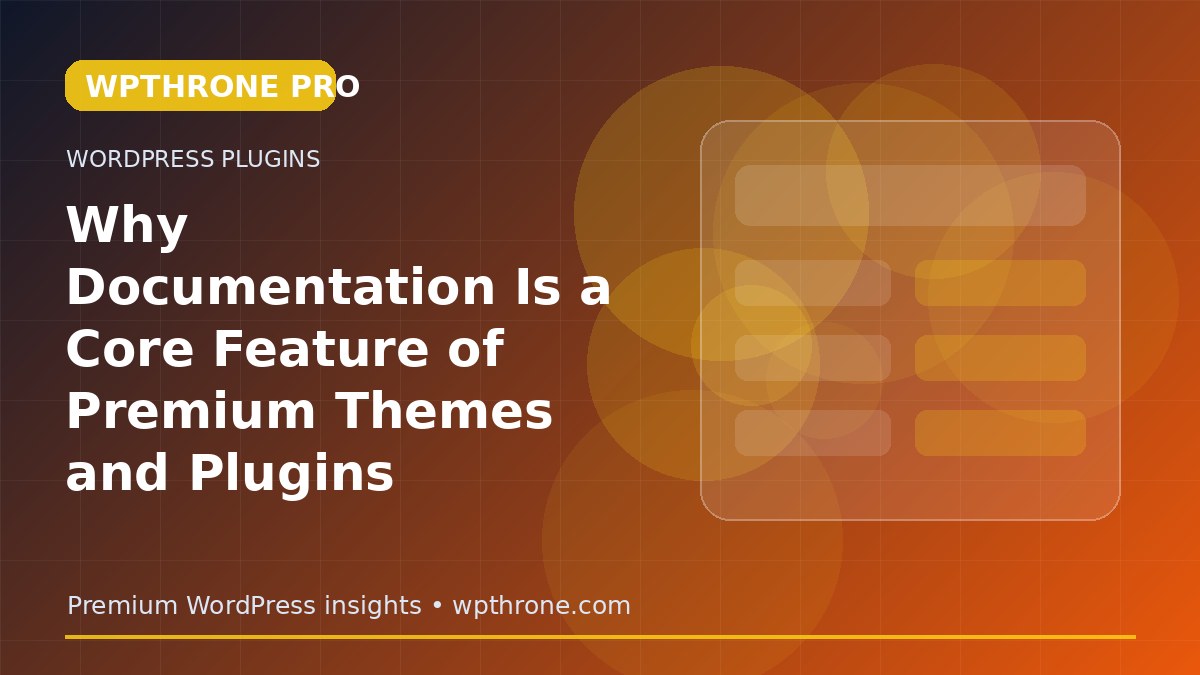 Why Documentation Is a Core Feature of Premium Themes and Plugins
