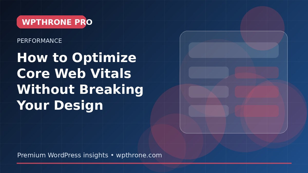 How to Optimize Core Web Vitals Without Breaking Your Design