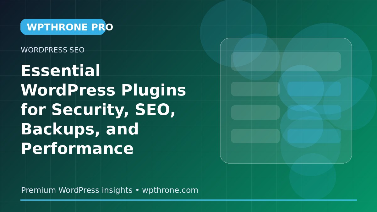 Essential WordPress Plugins for Security, SEO, Backups, and Performance