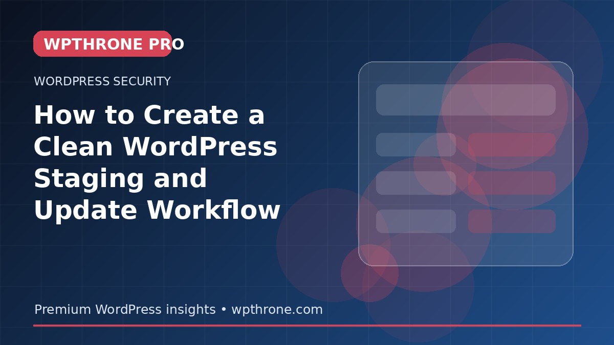 How to Create a Clean WordPress Staging and Update Workflow
